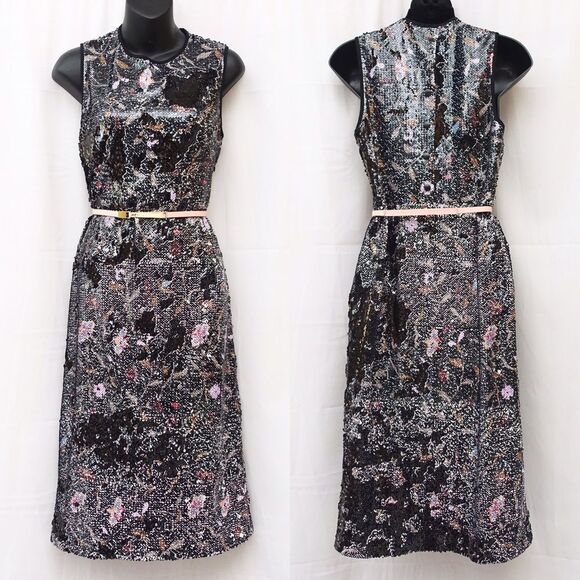 Rachel Comey Sling Dress In Black Flowers - Picture 5 of 8